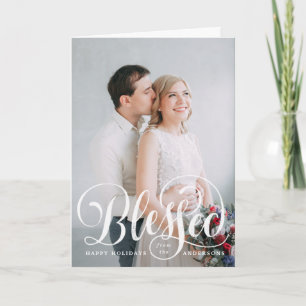 Festividades Blessed Script   Cartão de Natal Dobrado