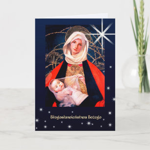 Festividades Błogosławieństwa Bożego Cartão de Natal em polonês