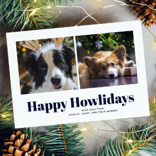 Festividades Blue "Happy Howlidays" do Cartão de Férias dos Cãe