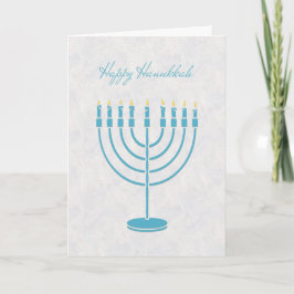Festividades Blue Menorah, Happy Hanukkah, Cartão de Saudação