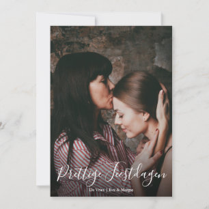 Festividades Boas Festas Script Sobreposição de Foto Cartão de 