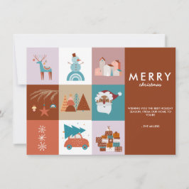Festividades BOHO MERRY CHRISTMAS | Cartão de saudação sazonal