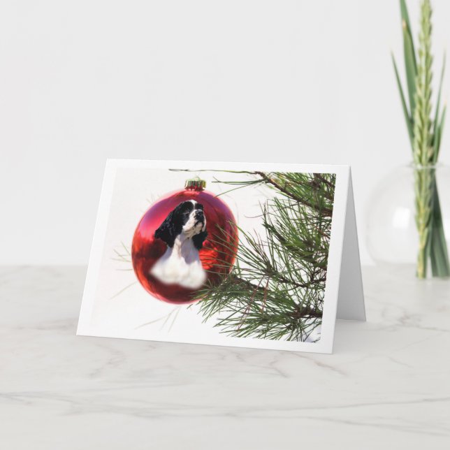 Festividades Bola de Cartão de Natal do Cocker Spaniel (Frente)