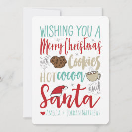 Festividades Bolachas, cacau e cartão de Natal para Papais noei