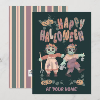 Festividades Bonecas de Trapo Zumbis de Halloween (1) - Cartão
