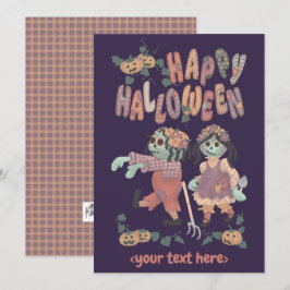 Festividades Bonecas Trapos Zumbis de Halloween (3) - Cartão de
