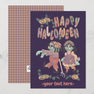 Festividades Bonecas Trapos Zumbis de Halloween (3) - Cartão de
