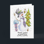 Festividades - Boneco de neve - cartão de Natal feliz finlandês<br><div class="desc">- Boneco de neve - cartão de Natal feliz finlandês do boneco de neve - joulua de Hyvää</div>
