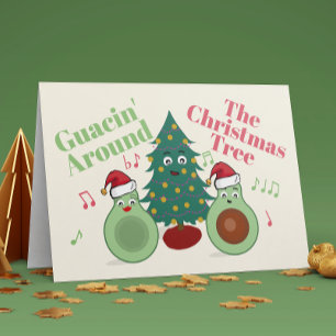 Festividades Bonito Avocado Guacin Em Torno Do Cartão De Árvo