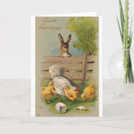 Festividades Bonito Cartão de Saudação de Páscoa Vintage Bunny 