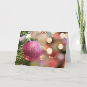 Festividades Bonito como Cartão de Natal Rosa com Anjo nas tras