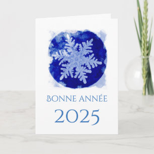 Festividades Bonne Annee - floco de neve - Cartão de férias 202