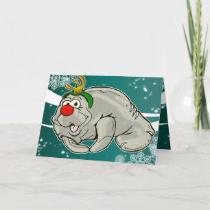 Festividades Budy, o cartão de Natal do Red Nosed Manatee