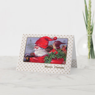Festividades Buon Natale. Cartão de Natal em italiano