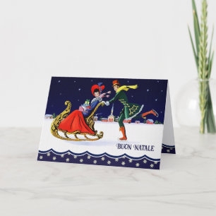 Festividades Buon Natale. Cartão de Natal em italiano