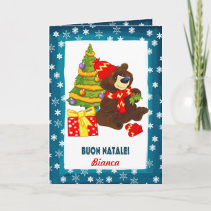 Festividades Buon Natale. Cartão de Natal em italiano