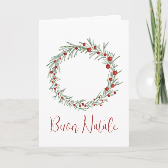 Festividades Buon Natale, cartão italiano de cupão de Natal (Frente)