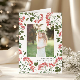 Festividades Buquê de inverno | Cartão de Feriado Dobrado