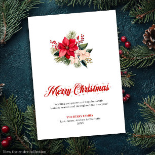 Festividades Buquê de Natal Minimalista Cartão de Boas Festas