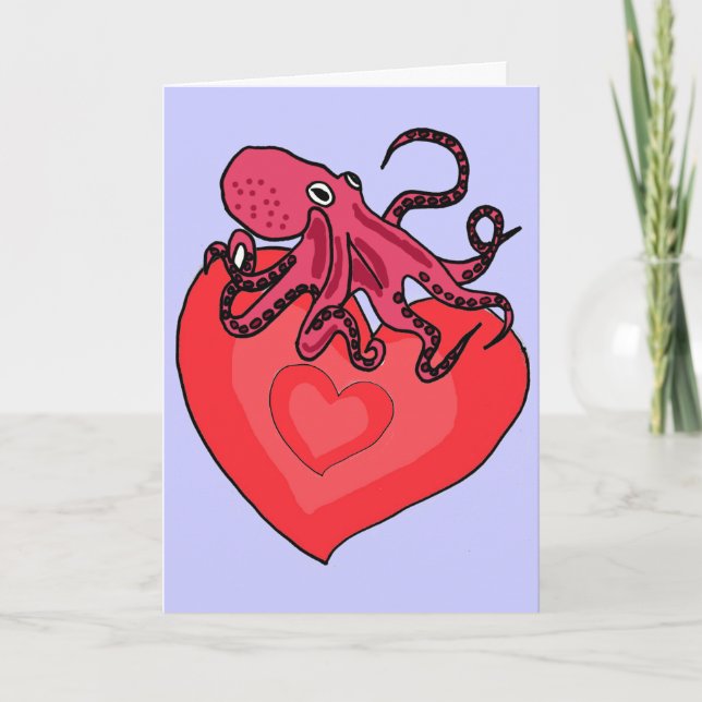 Festividades BV - Cartão de Amor de Octopus Engraçado (Frente)