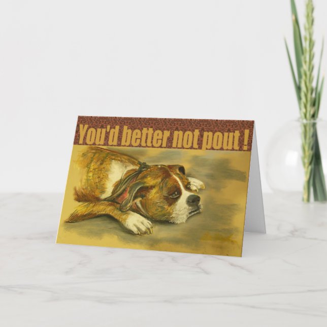 Festividades Cachorro Boxer Melhor Que Não Pout Cartão De Natal (Frente)