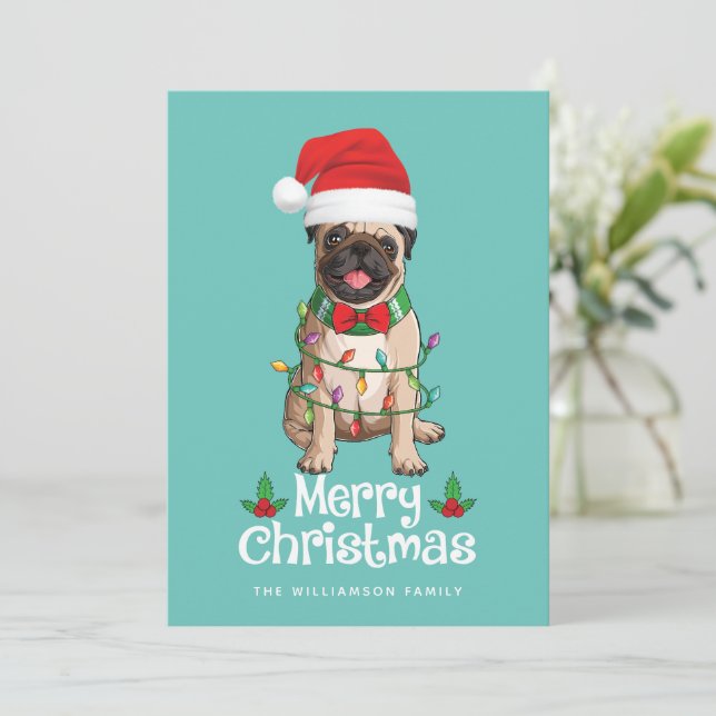 Festividades Cachorro Cachorro Feliz Cartão de Natal (Em pé/Frente)