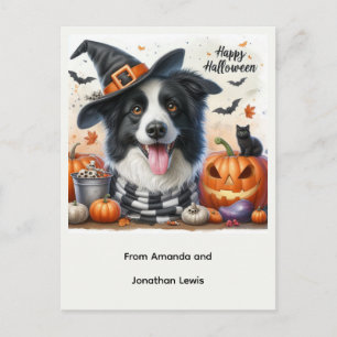 Festividades Cachorro de Halloween de Cartão Postal de Férias d