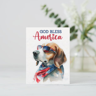 Festividades Cachorro Patriótico-Beagle Cartão de 4 de Julho