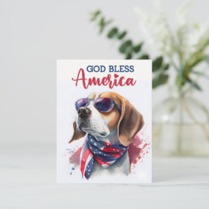 Festividades Cachorro Patriótico-Beagle Cartão de 4 de Julho
