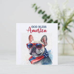 Festividades Cachorro Patriótico - Cartão de 4 de Julho do Bull