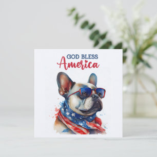 Festividades Cachorro Patriótico - Cartão de 4 de Julho do Bull