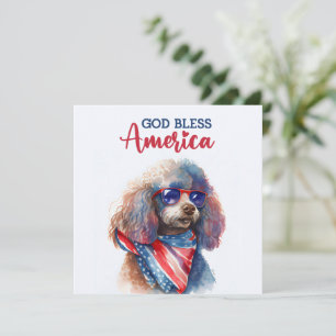 Festividades Cachorro Patriótico-Poodle Cartão de 4 de Julho