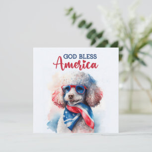 Festividades Cachorro Patriótico-Poodle Cartão de 4 de Julho