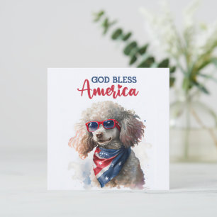 Festividades Cachorro Patriótico-Poodle Cartão de 4 de Julho