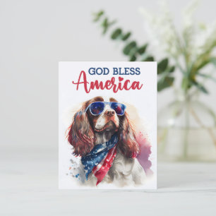 Festividades Cachorro Patriótico Spaniel Cartão de 4 de Julho