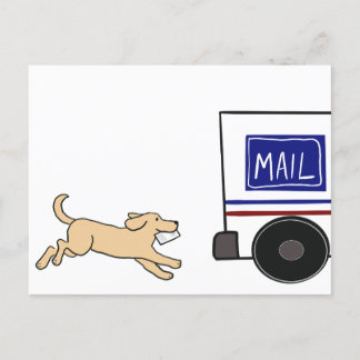 Festividades Cachorro perseguindo cartão postal de caminhão