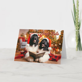 Festividades Cachorros da Terra Nova Cantando Cartão de Natal