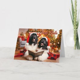 Festividades Cachorros da Terra Nova Cantando Cartão de Natal