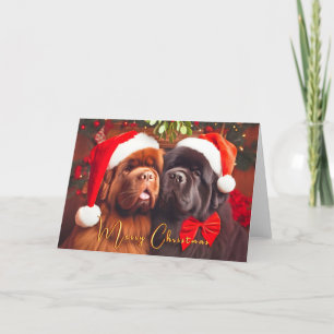 Festividades Cachorros da Terra Nova Cheek para Cheek Cartão de