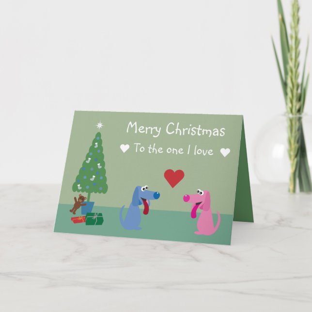 Festividades Cachorros De Cartoon Bonitos Com Cartão De Natal D (Frente)