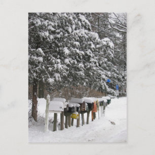 Festividades Caixas de Correio de Inverno Cartão Postal de Féri