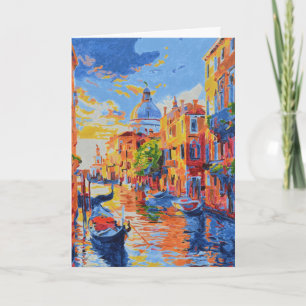 Festividades Canal de Veneza ao pôr do sol cartão de cumpriment