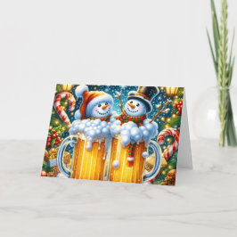 Festividades Caneca de Cerveja 'Making Spirits Bright' Cartão d