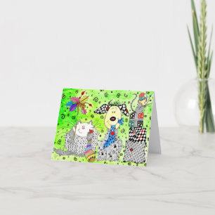 Festividades Cão Cachorro, Gato e Rato - Cartão de Saudação de 