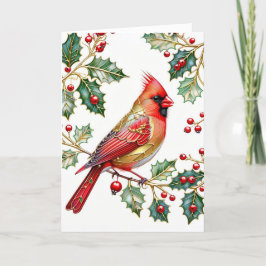 Festividades Cardeal De Inverno Com Cartão Holly Note