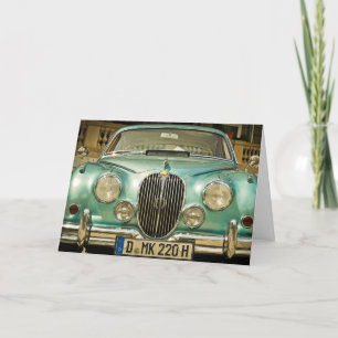 FESTIVIDADES CARRO VINTAGE CLÁSSICO, FELIZ CARTÃO DE MORTE DE A