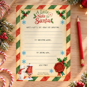 Festividades Carta para o Papai Noel Polo Norte de cartão infan