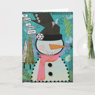 Festividades Cartão 5x7 do boneco de neve "que começou a dançar