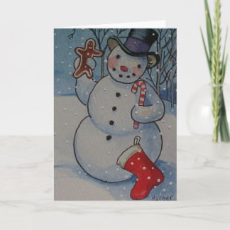 Festividades Cartão alegre do boneco de neve