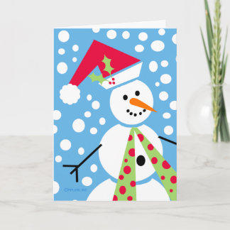Festividades Cartão alegre do boneco de neve do chapéu do papai